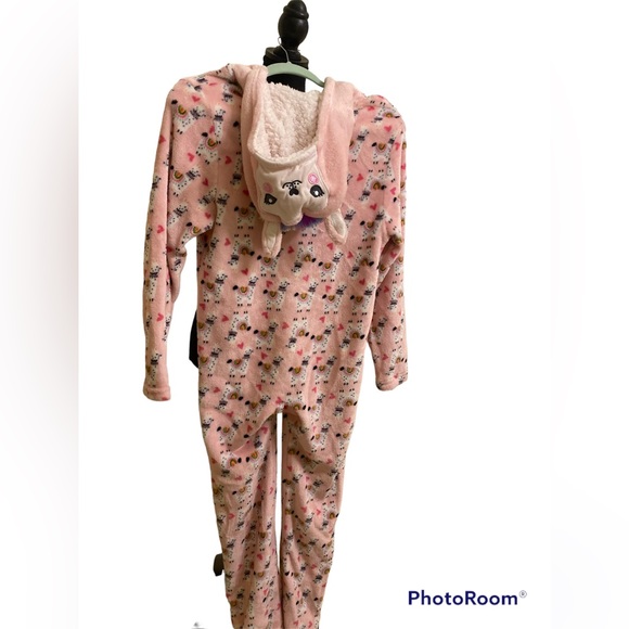 Girls Onesie Pajamas One Piece Plush Fleece Costume Pjs For Girls Size Large - Picture 3 of 8